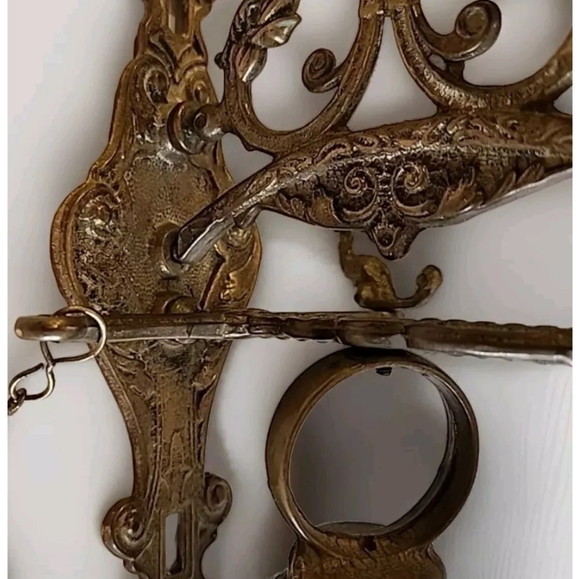 Vintage Brass Ornate Door Knocker & Bell  W/ Vocem-Meam Audi  Qui-Me-Tangit - Picture 8 of 11